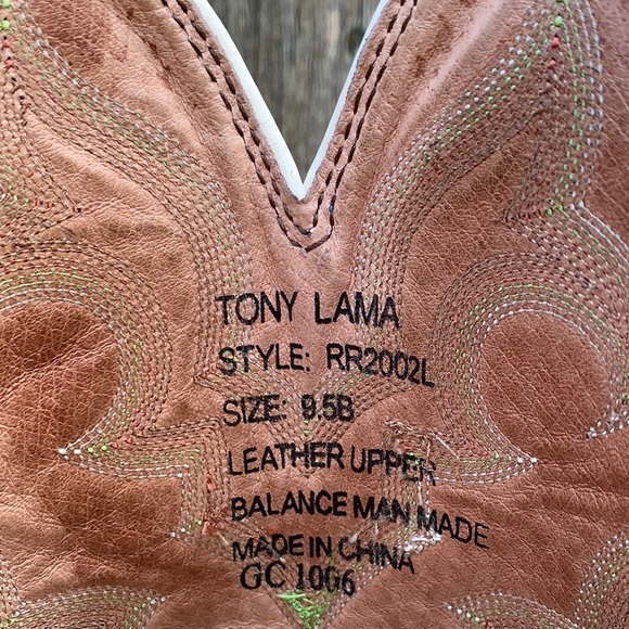TONY LAMA Buckaroo 3R Tall Knee High Cowgirl Cowboy Western Boots, Size 9.5 - Picture 5 of 9